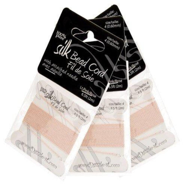Silk Thread with 0.60mm Needle, Light Pink | Bellaire Wholesale