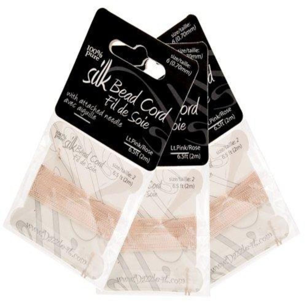 Silk Thread with 0.45mm Needle, Light Pink | Bellaire Wholesale