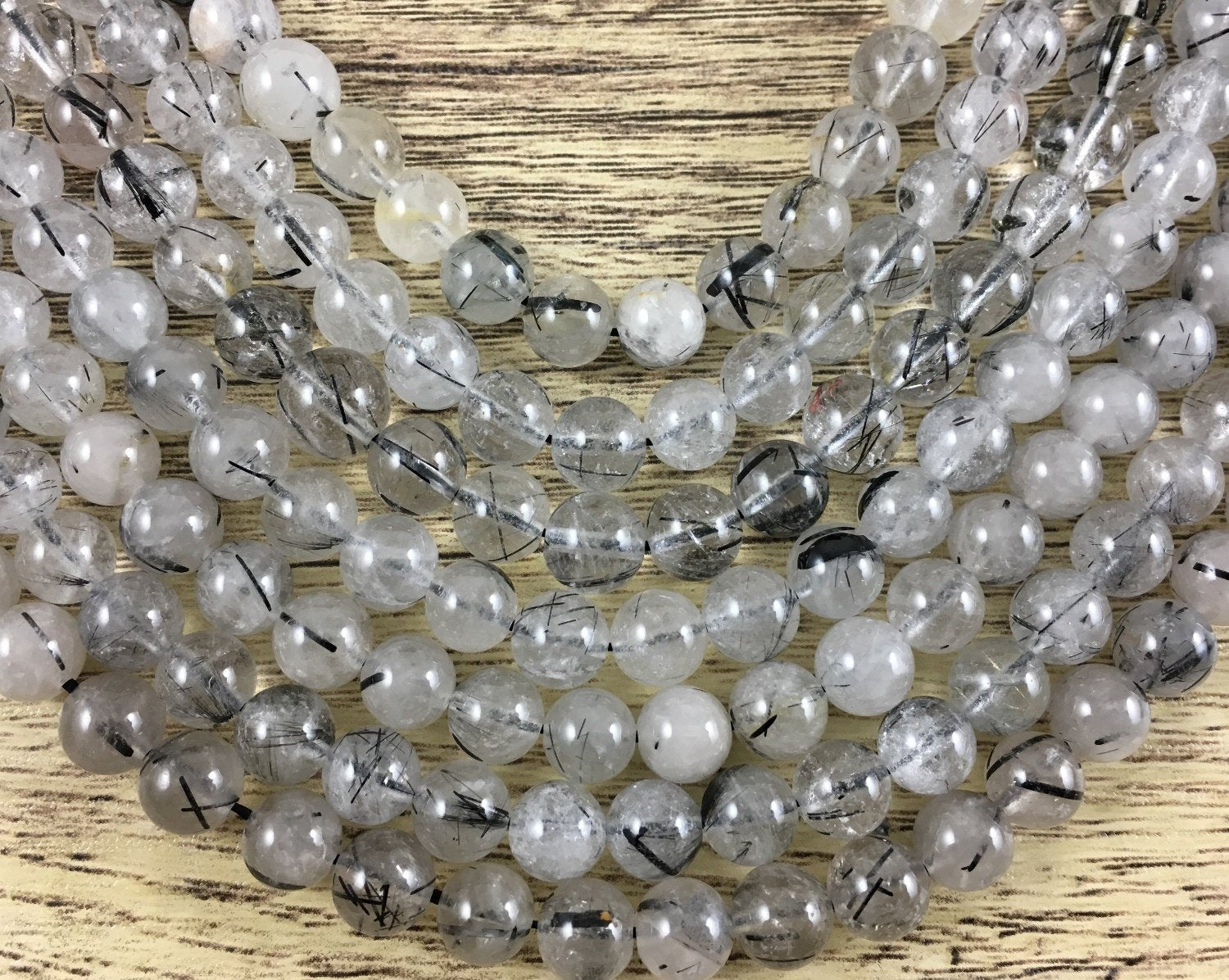 6mm Black Tourmalinated Quartz Bead | Bellaire Wholesale