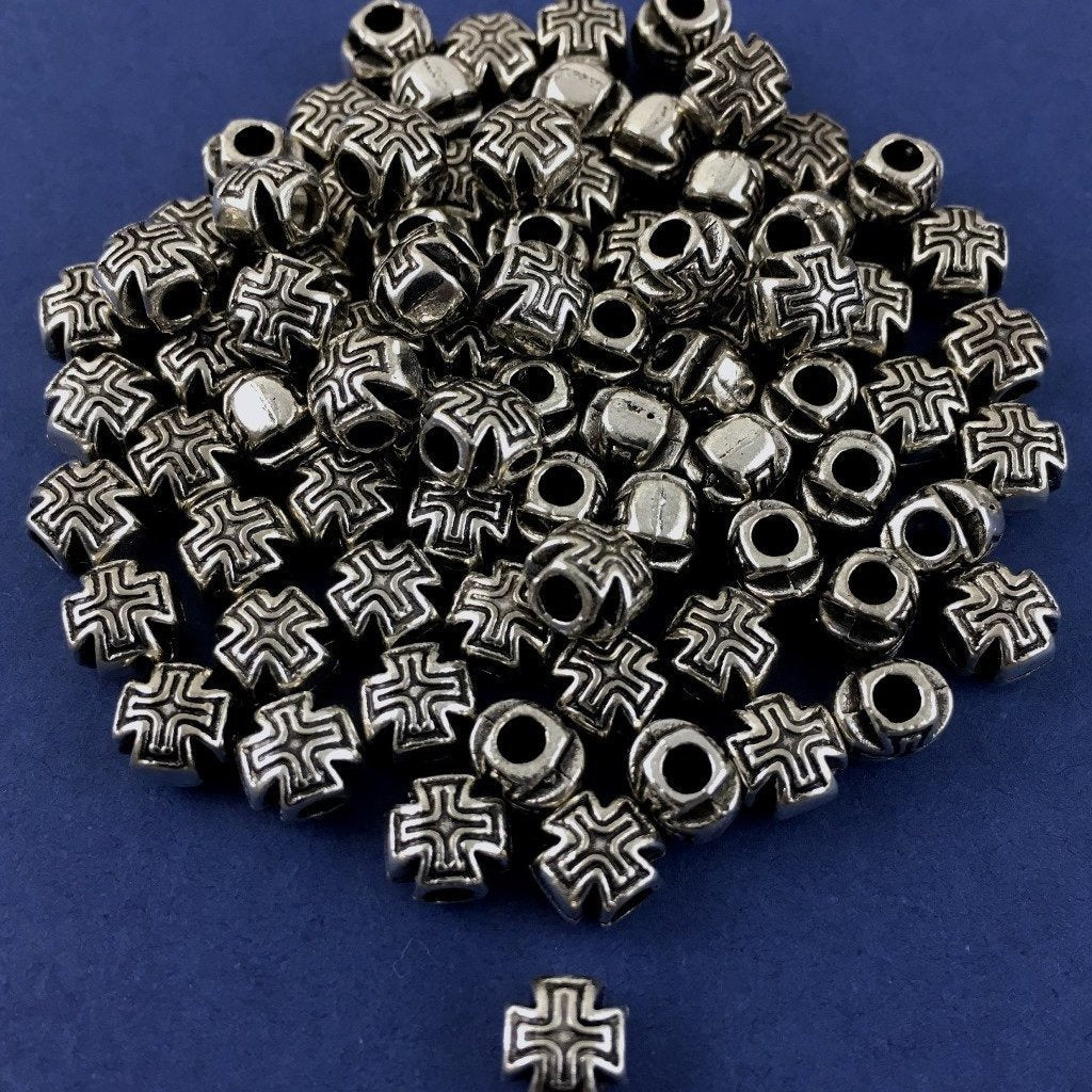 6mm Black Cross Beads | Bellaire Wholesale
