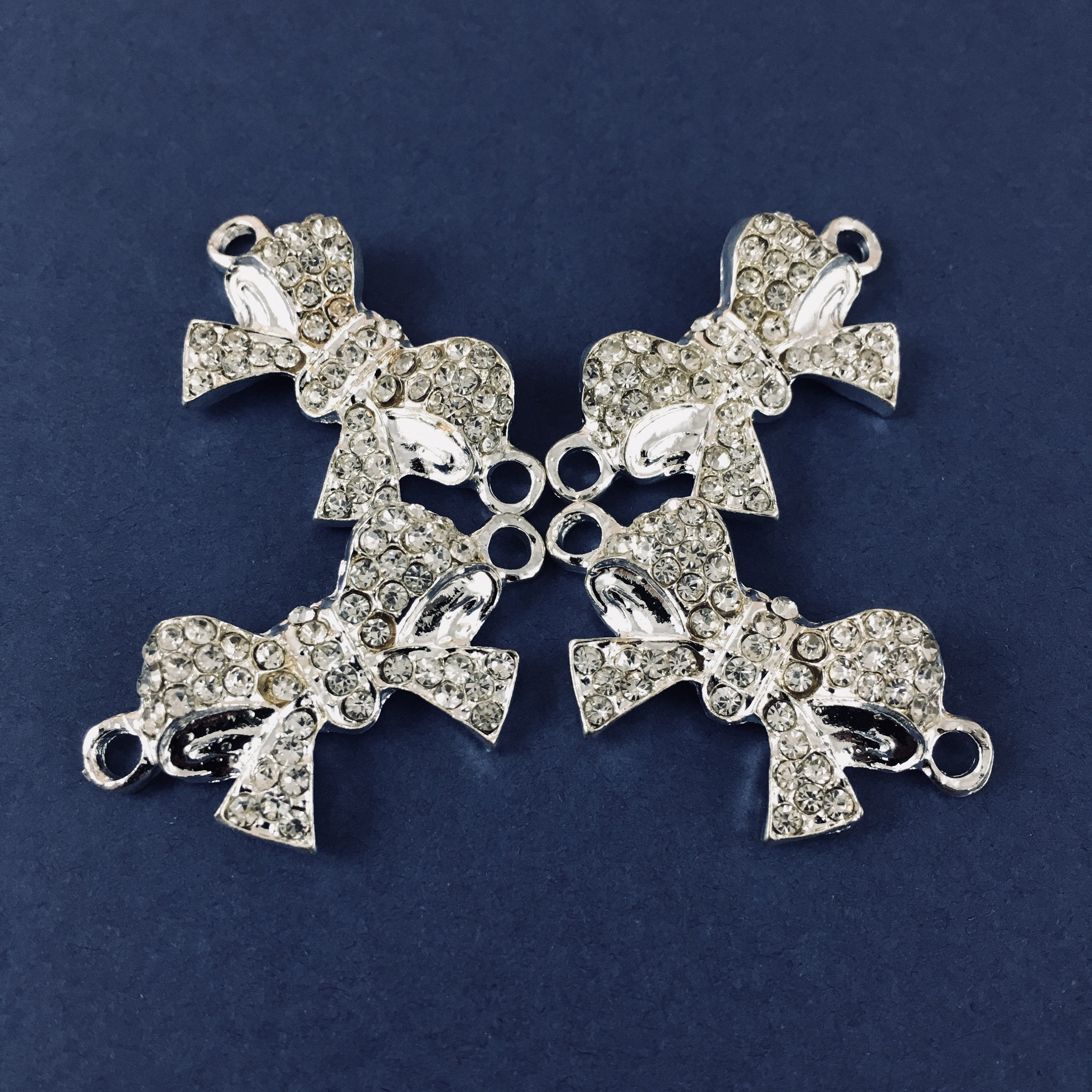 Alloy Silver Bow Connector | Bellaire Wholesale