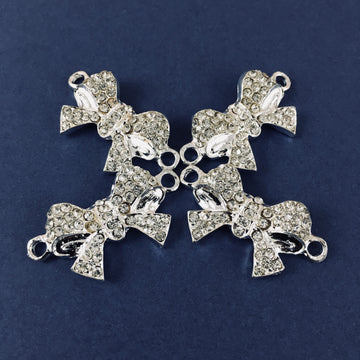 Alloy Silver Bow Connector | Bellaire Wholesale
