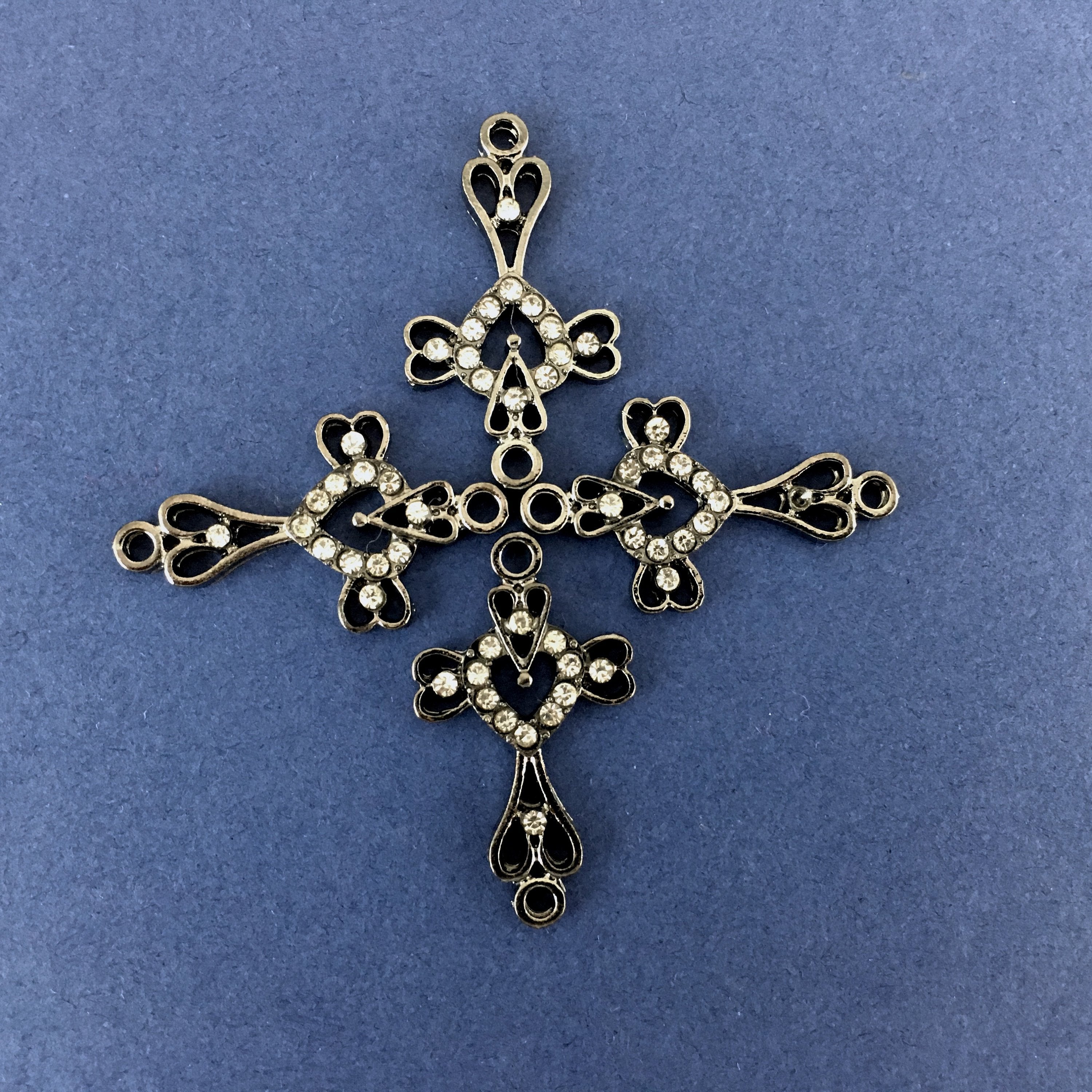 Alloy Connector, Gun Metal Heart Cross | Bellaire Wholesale