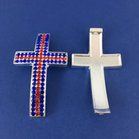 Alloy Connector, Red and Blue Big Cross Bead | Bellaire Wholesale