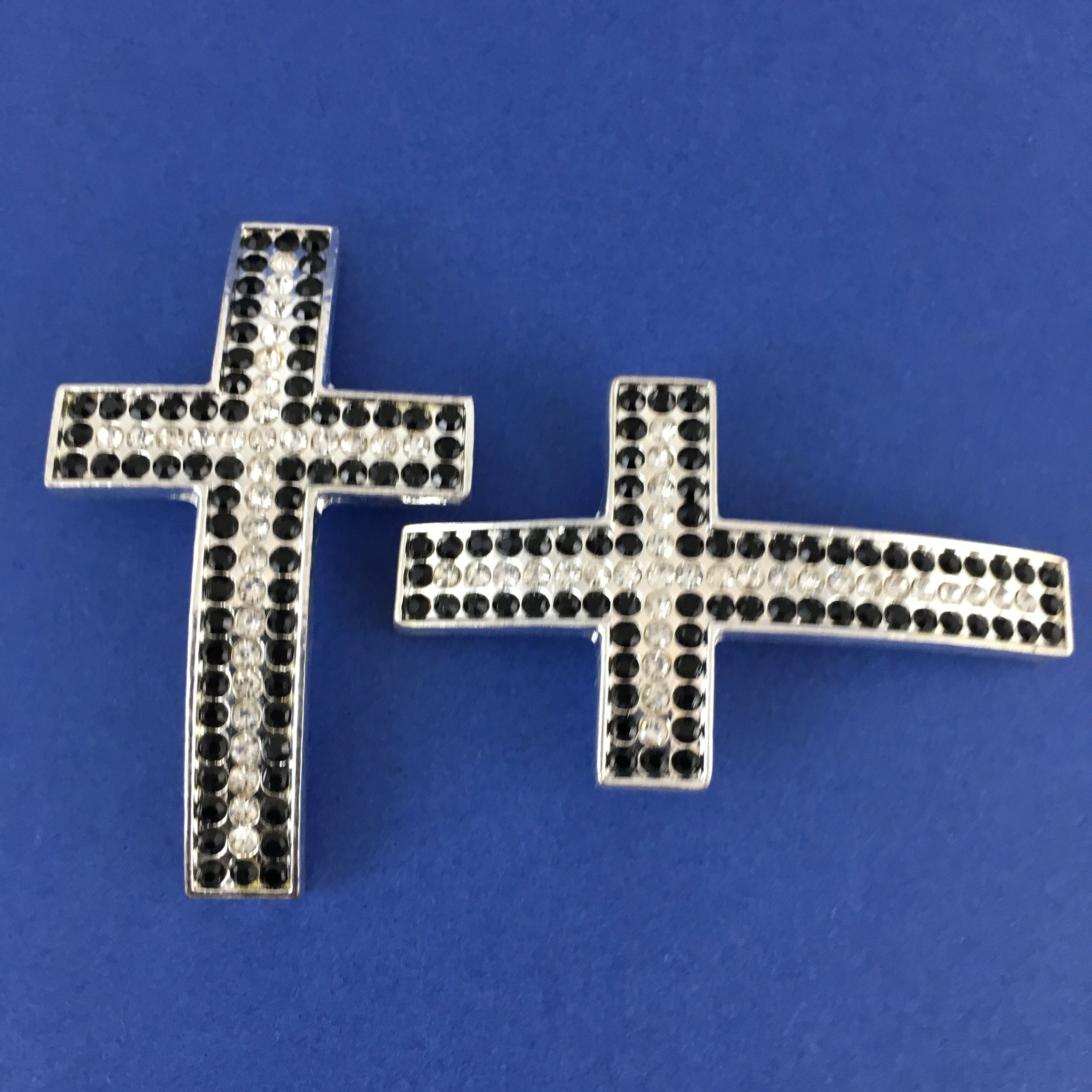 Alloy Connector, Big Cross Bead Black & Clear Bead| Bellaire Wholesale