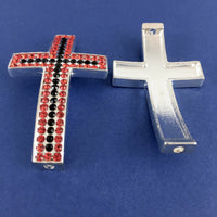 Alloy Connector, Red and Black Big Cross Bead | Bellaire Wholesale