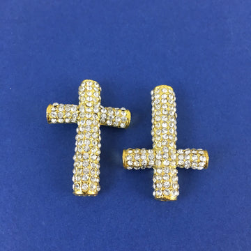 Alloy Connector, Gold Cross Round Bead | Bellaire Wholesale