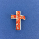 Alloy Connector, Red Cross three Row Stones | Bellaire Wholesale