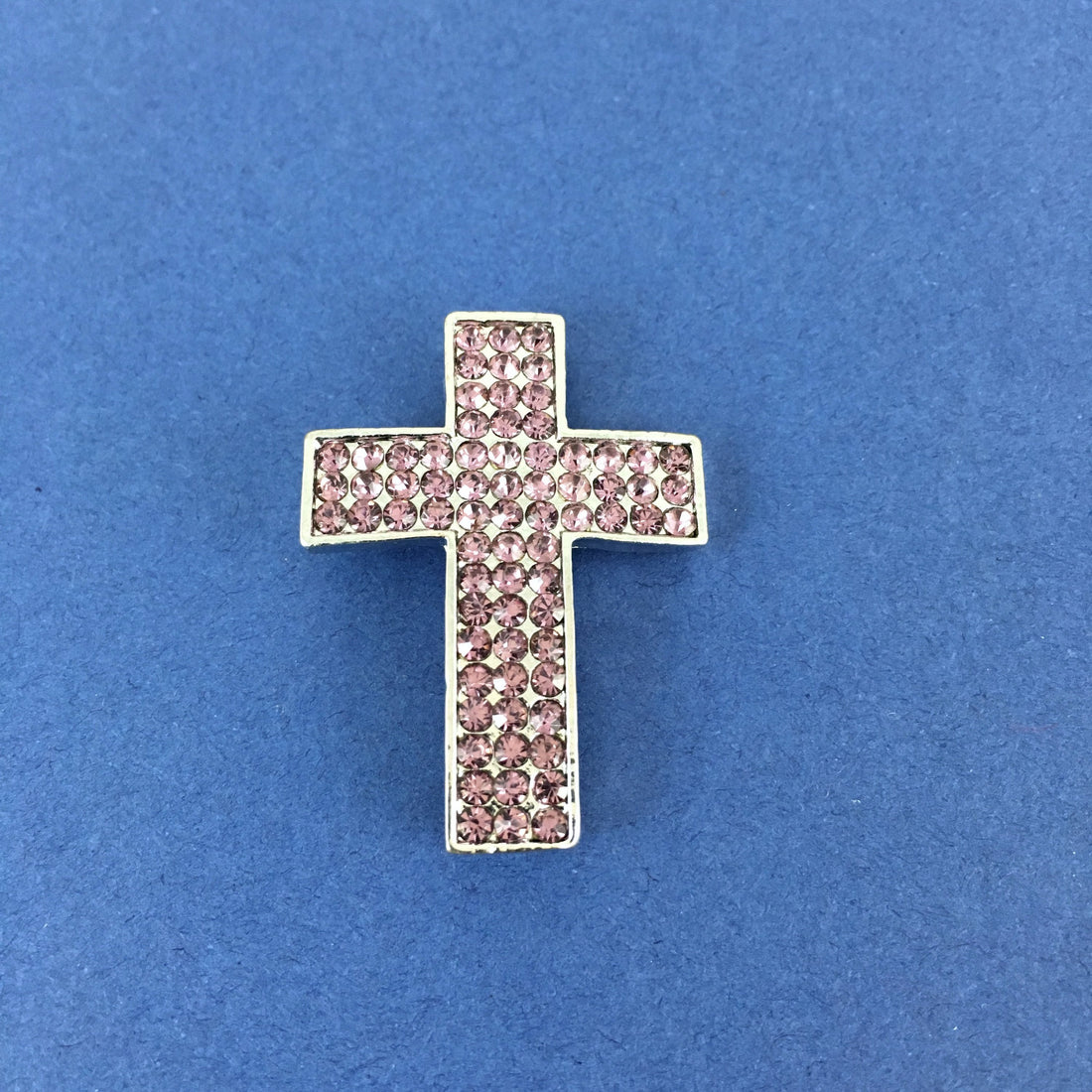 Alloy Connector, Purple Cross three Row Stones | Bellaire Wholesale
