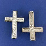 Alloy Connector, White Cross Two Row Stones | Bellaire Wholesale