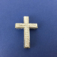 Alloy Connector, White Cross Two Row Stones | Bellaire Wholesale