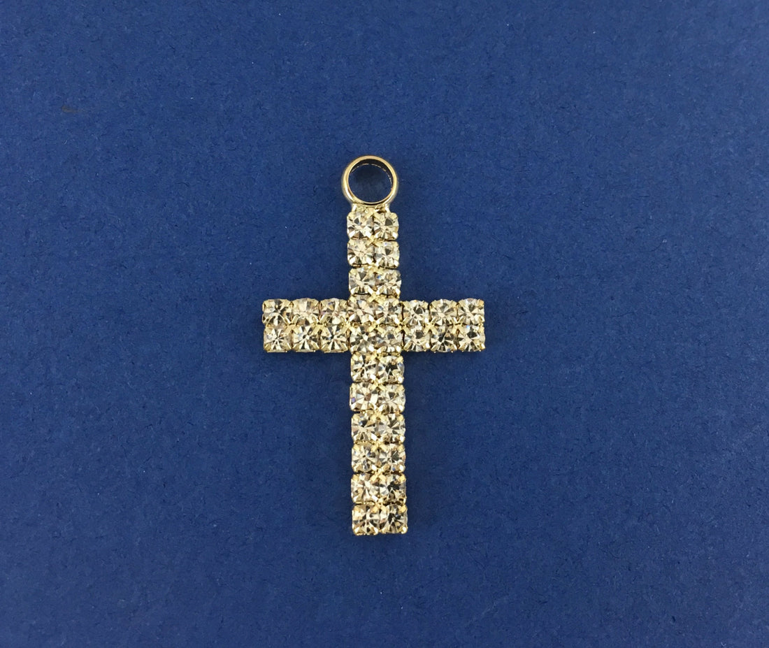 Alloy Small Rhinestone Gold Cross | Bellaire Wholesale
