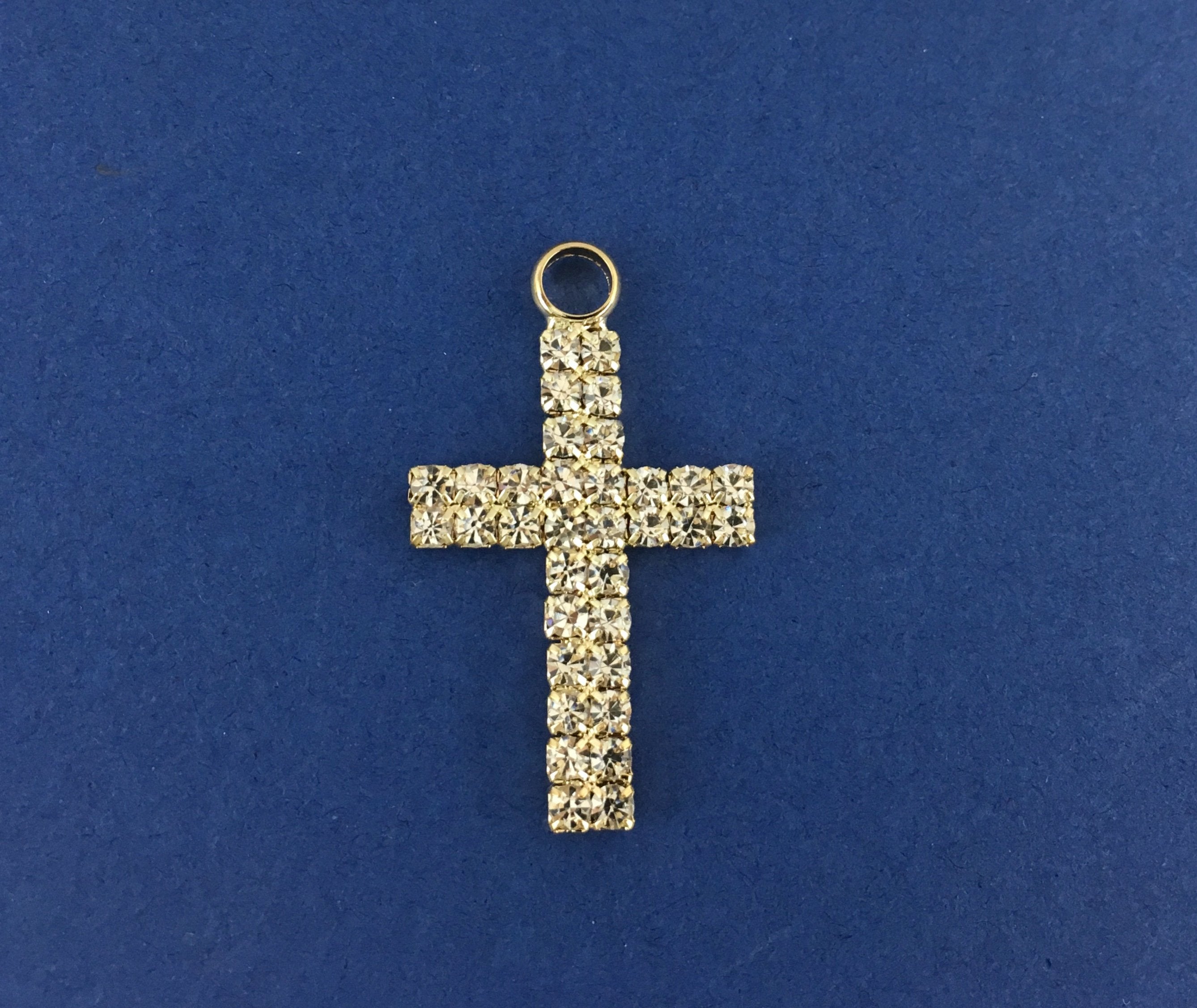 Alloy Small Rhinestone Gold Cross | Bellaire Wholesale