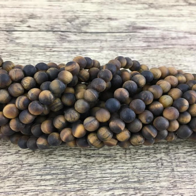 10mm Frosted Tiger Eye Bead | Bellaire Wholesale
