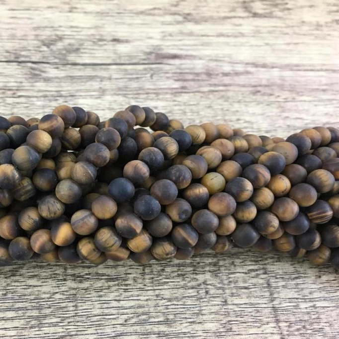 8mm Frosted Tiger Eye Bead | Bellaire Wholesale