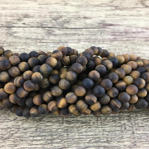 6mm Frosted Tiger Eye Bead | Bellaire Wholesale