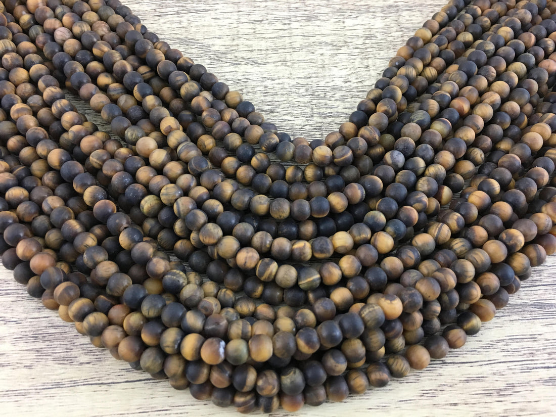 6mm Frosted Tiger Eye Bead | Bellaire Wholesale