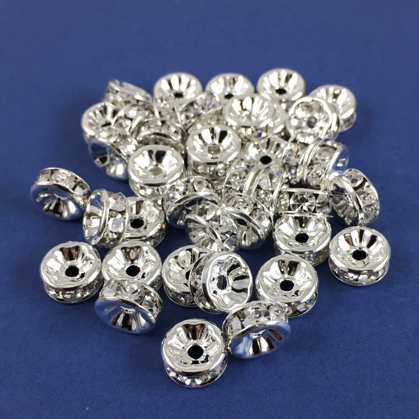 10mm CZ Roundels Silver Plated | Bellaire Wholesale