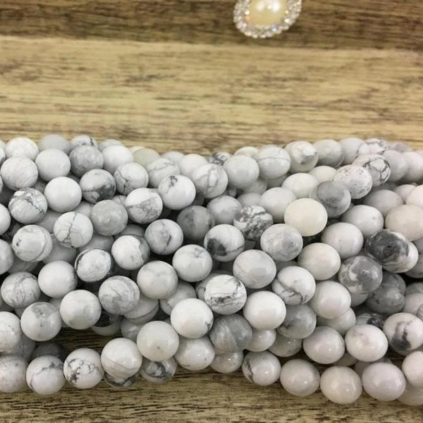 6mm White Howlite Bead | Bellaire Wholesale