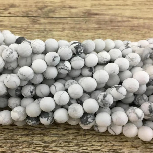 12mm Frosted White Howlite Bead | Bellaire Wholesale