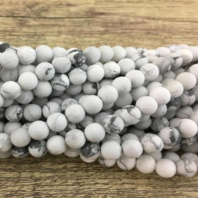 10mm Frosted White Howlite Bead | Bellaire Wholesale