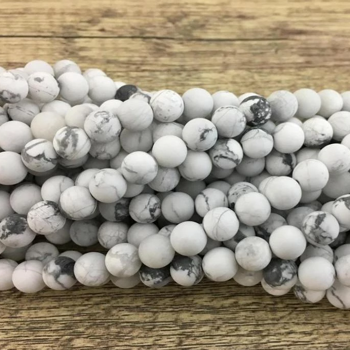 6mm Frosted White Howlite Bead | Bellaire Wholesale