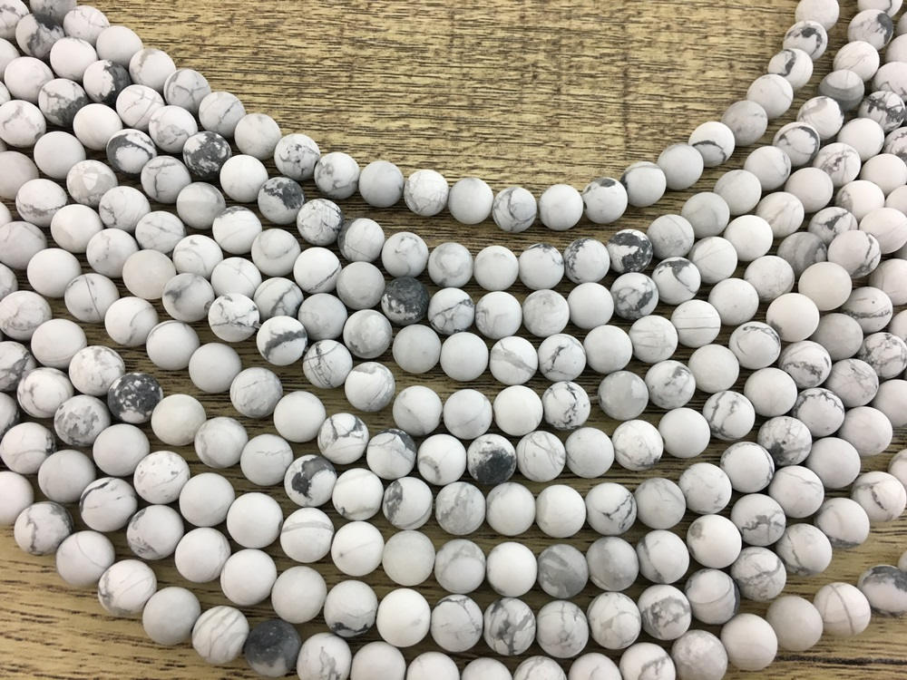 4mm Frosted White Howlite Bead | Bellaire Wholesale