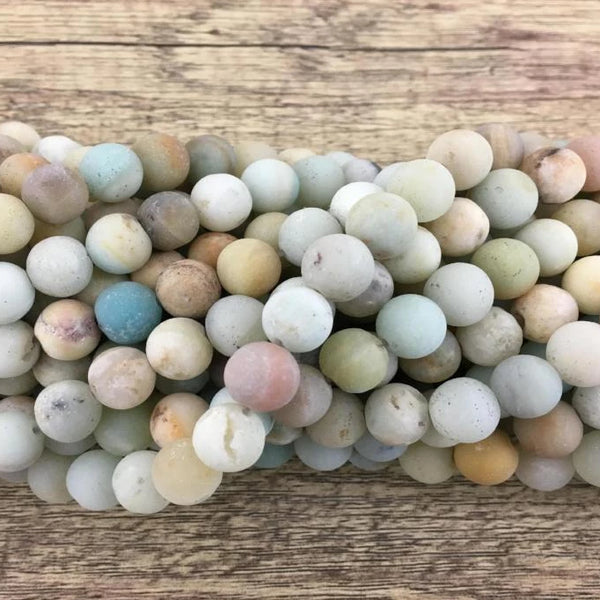 8mm Frosted Amazonite Bead | Bellaire Wholesale