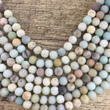 12mm Frosted Amazonite Bead | Bellaire Wholesale