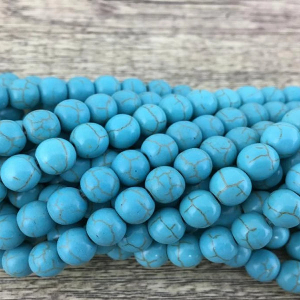 10mm Blue Howlite Bead | Bellaire Wholesale