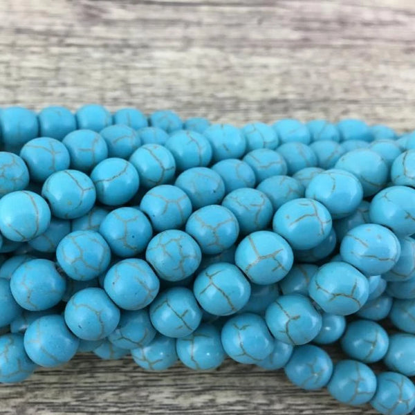 6mm Blue Howlite Bead | Bellaire Wholesale