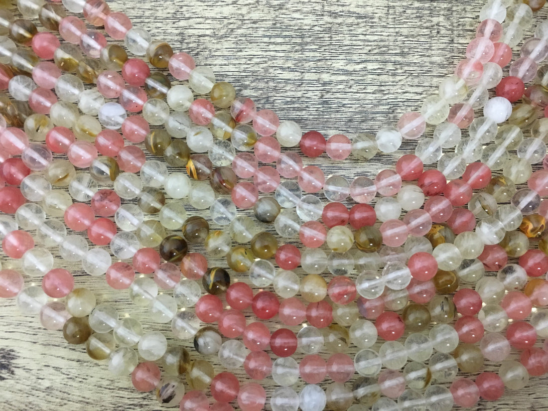 8mm Watermelon Quartz Bead | Bellaire Wholesale