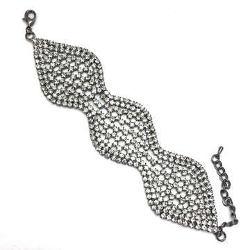 Rhinestone Bracelet, Gunmetal | Bellaire Wholesale