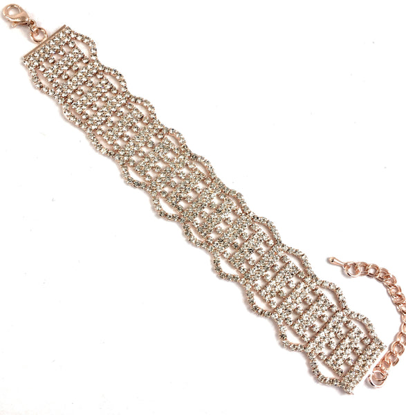 Rhinestone Bracelet, Gold | Bellaire Wholesale