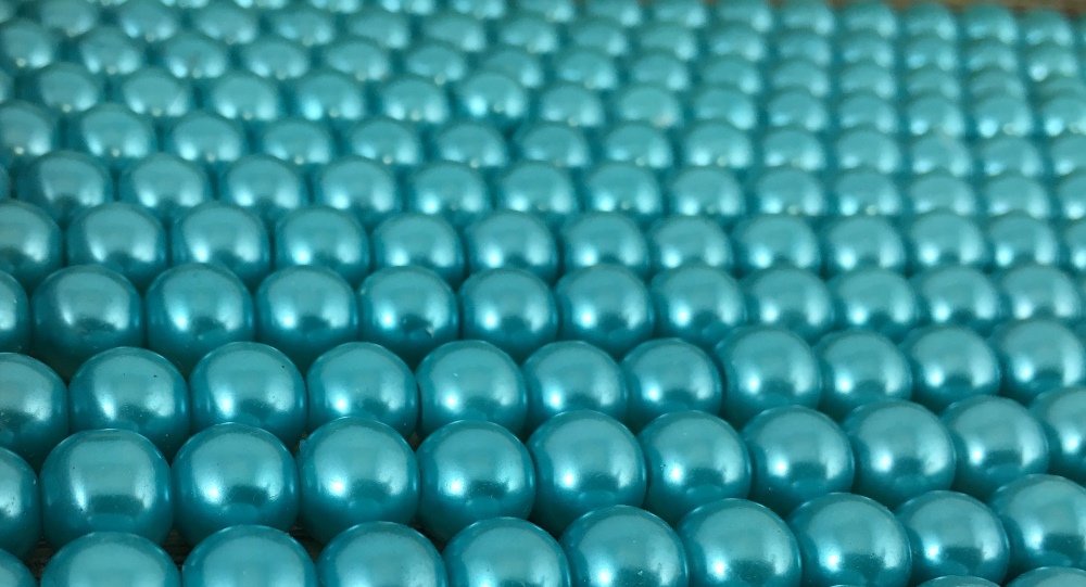 8mm Glass Pearl Bead, Turquoise Blue | Bellaire Wholesale