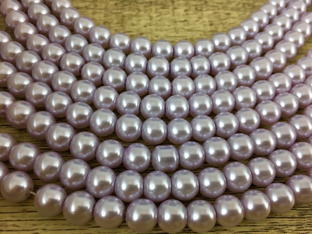 8mm Glass Pearl Bead, Lavender | Bellaire Wholesale