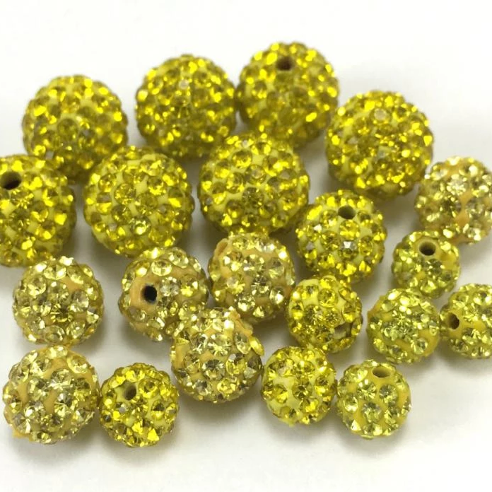 8mm Yellow Shamballa Bead | Bellaire Wholesale