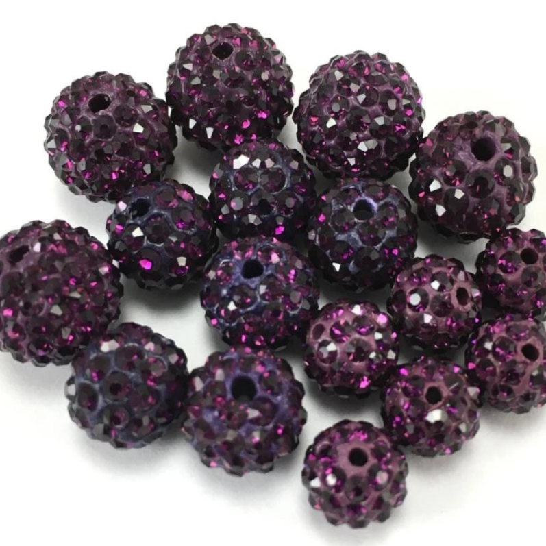 8mm Purple Shamballa Bead | Bellaire Wholesale