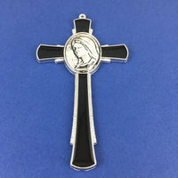 Alloy Enamel Virgin Mary Cross Charm, Black Cross | Bellaire Wholesale