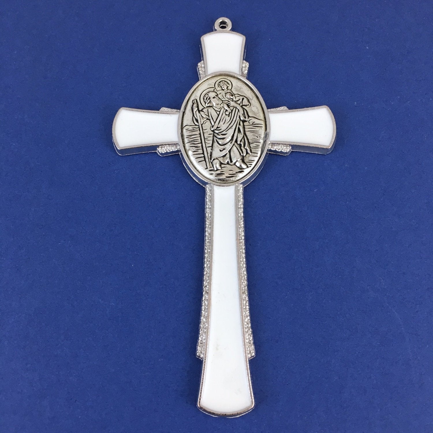 Alloy Enamel St Christopher Cross Charm | Bellaire Wholesale