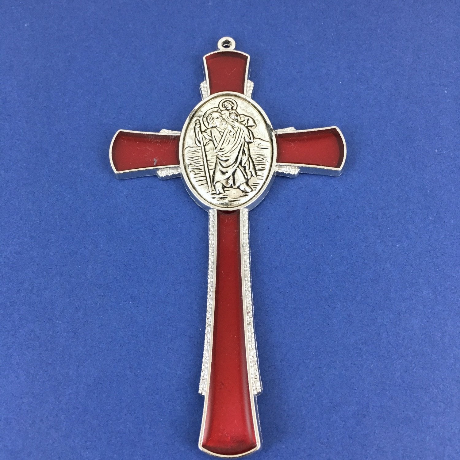 Alloy Enamel St Christopher Cross Charm | Bellaire Wholesale