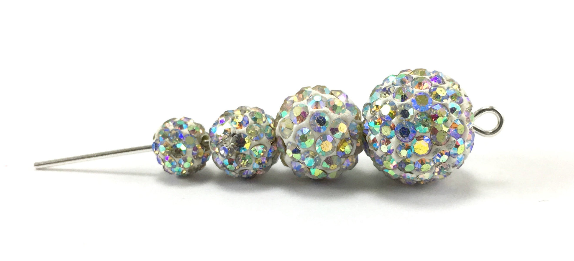 8mm Clear AB Shamballa Bead | Bellaire Wholesale
