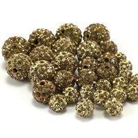 10mm Dull Gold Shamballa Bead | Bellaire Wholesale