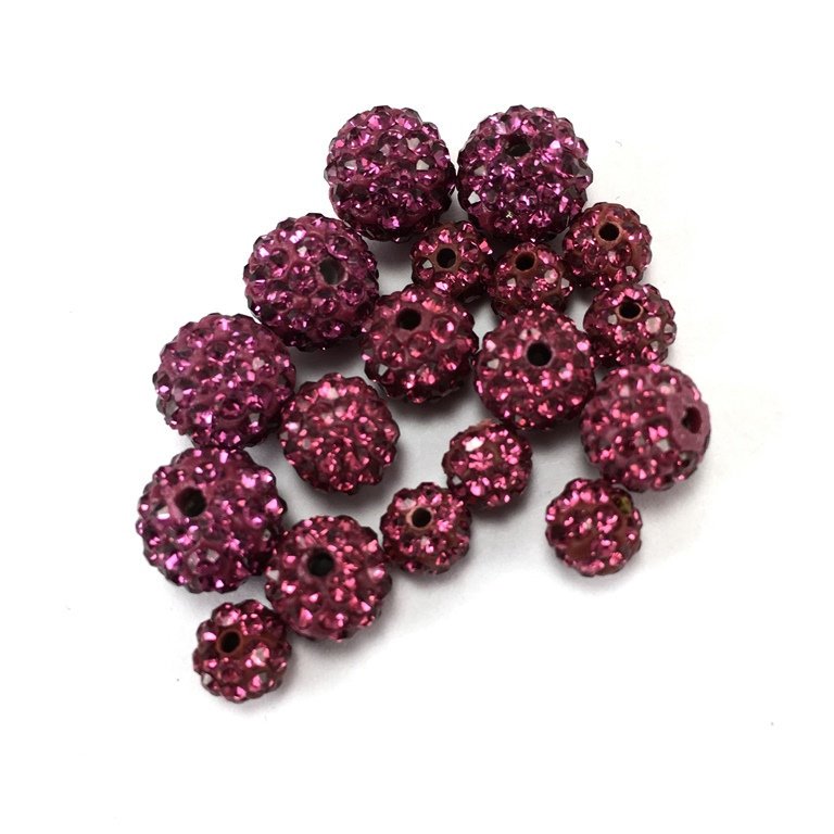 10mm Fuchsia Pink Shamballa Bead | Bellaire Wholesale