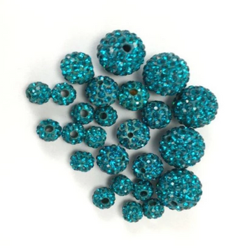 6mm Teal Blue Shamballa Bead | Bellaire Wholesale