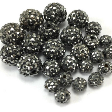 6mm Dark Grey Shamballa Bead | Bellaire Wholesale