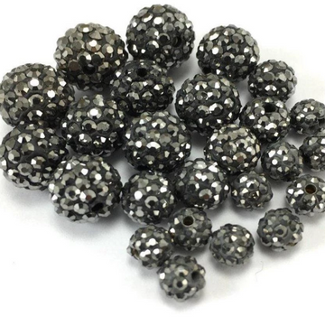 8mm Dark Grey Shamballa Bead | Bellaire Wholesale