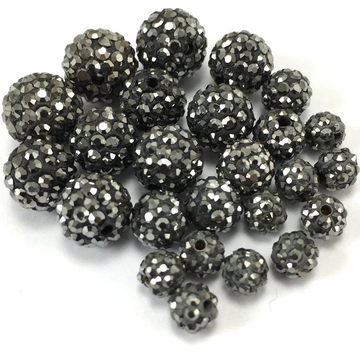 10mm Dark Grey Shamballa Bead | Bellaire Wholesale
