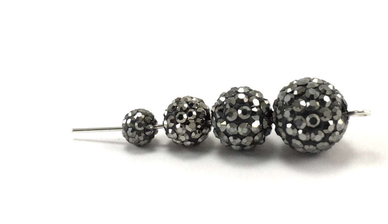 8mm Dark Grey Shamballa Bead | Bellaire Wholesale