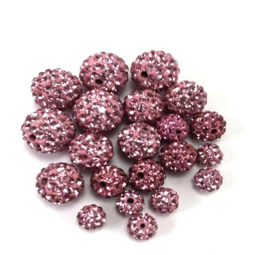 8mm Light Pink Shamballa Bead | Bellaire Wholesale